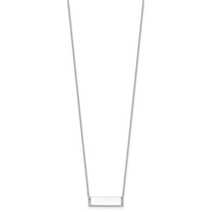 Sterlingsilber Cheryl M Rhodiniert Poliert Zirkonia Stab Halskette