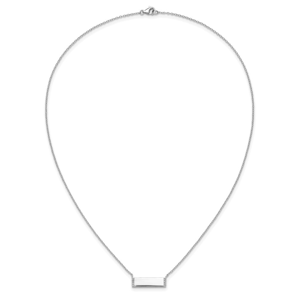 Sterlingsilber Cheryl M Rhodiniert Poliert Zirkonia Stab Halskette