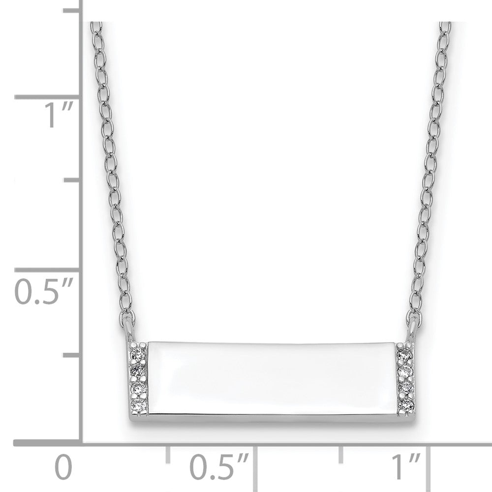 Sterlingsilber Cheryl M Rhodiniert Poliert Zirkonia Stab Halskette
