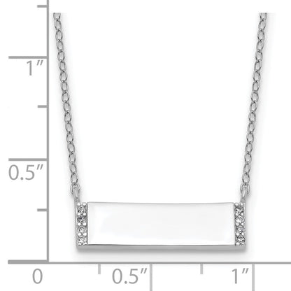 Sterlingsilber Cheryl M Rhodiniert Poliert Zirkonia Stab Halskette