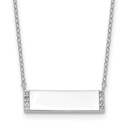 Sterlingsilber Cheryl M Rhodiniert Poliert Zirkonia Stab Halskette