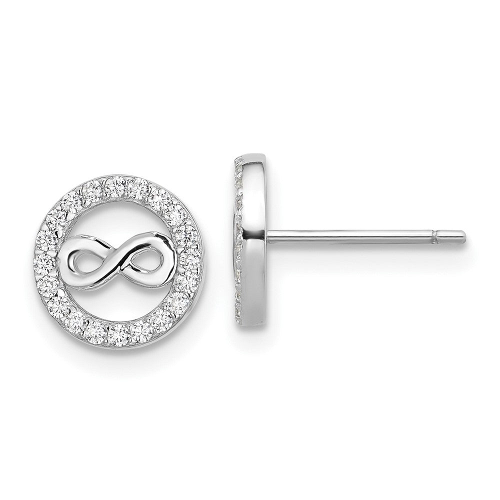 Sterlingsilber Cheryl M Rhodiniert Zirkonia Unendlichkeit Kreis Halskette/ Ohrstecker Set