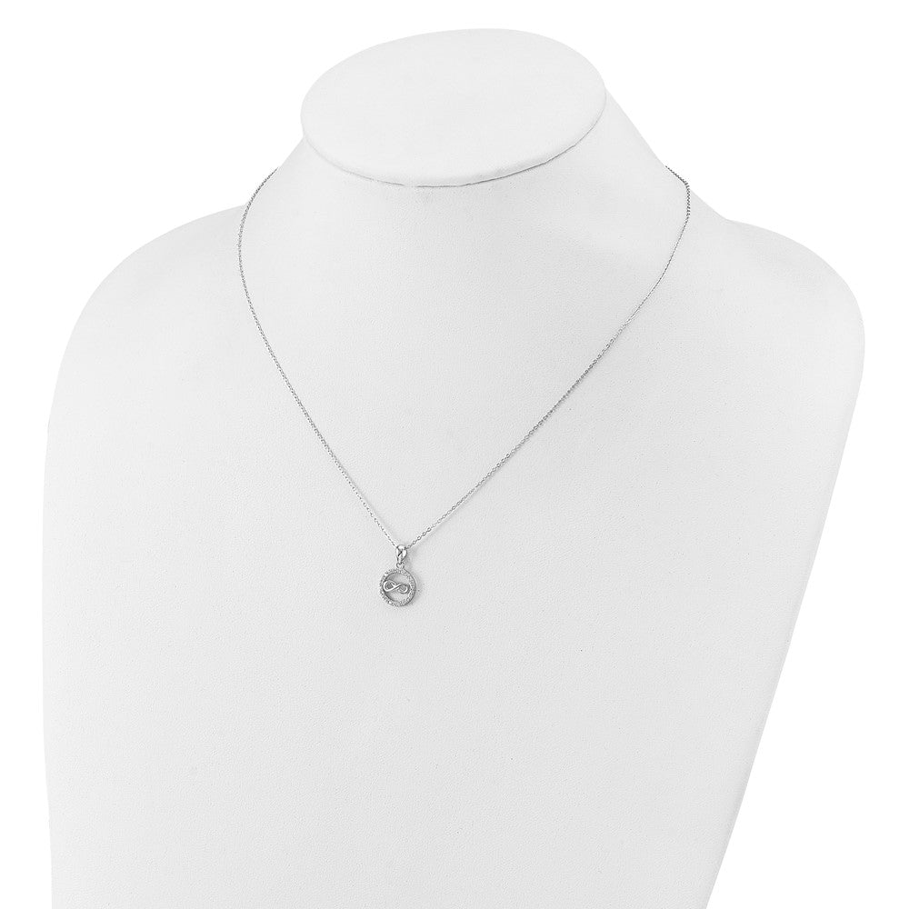Sterlingsilber Cheryl M Rhodiniert Zirkonia Unendlichkeit Kreis Halskette/ Ohrstecker Set