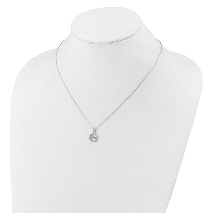 Sterlingsilber Cheryl M Rhodiniert Zirkonia Unendlichkeit Kreis Halskette/ Ohrstecker Set