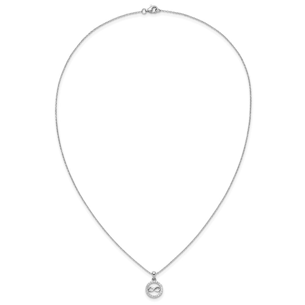 Sterlingsilber Cheryl M Rhodiniert Zirkonia Unendlichkeit Kreis Halskette/ Ohrstecker Set