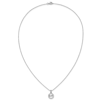 Sterlingsilber Cheryl M Rhodiniert Zirkonia Unendlichkeit Kreis Halskette/ Ohrstecker Set