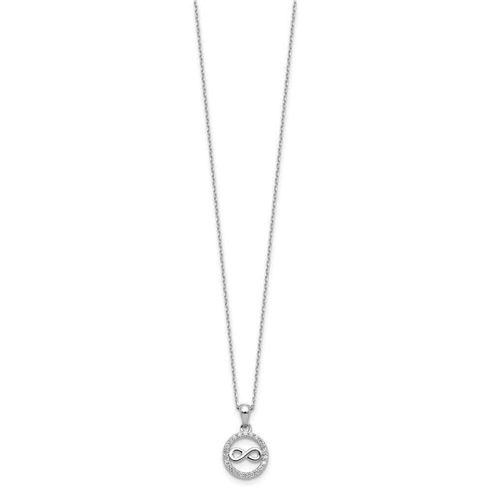 Sterlingsilber Cheryl M Rhodiniert Zirkonia Unendlichkeit Kreis Halskette/ Ohrstecker Set