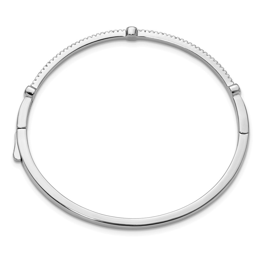 Sterlingsilber Cheryl M Rhodiniert Poliert Zirkonia Klappbar Armreif