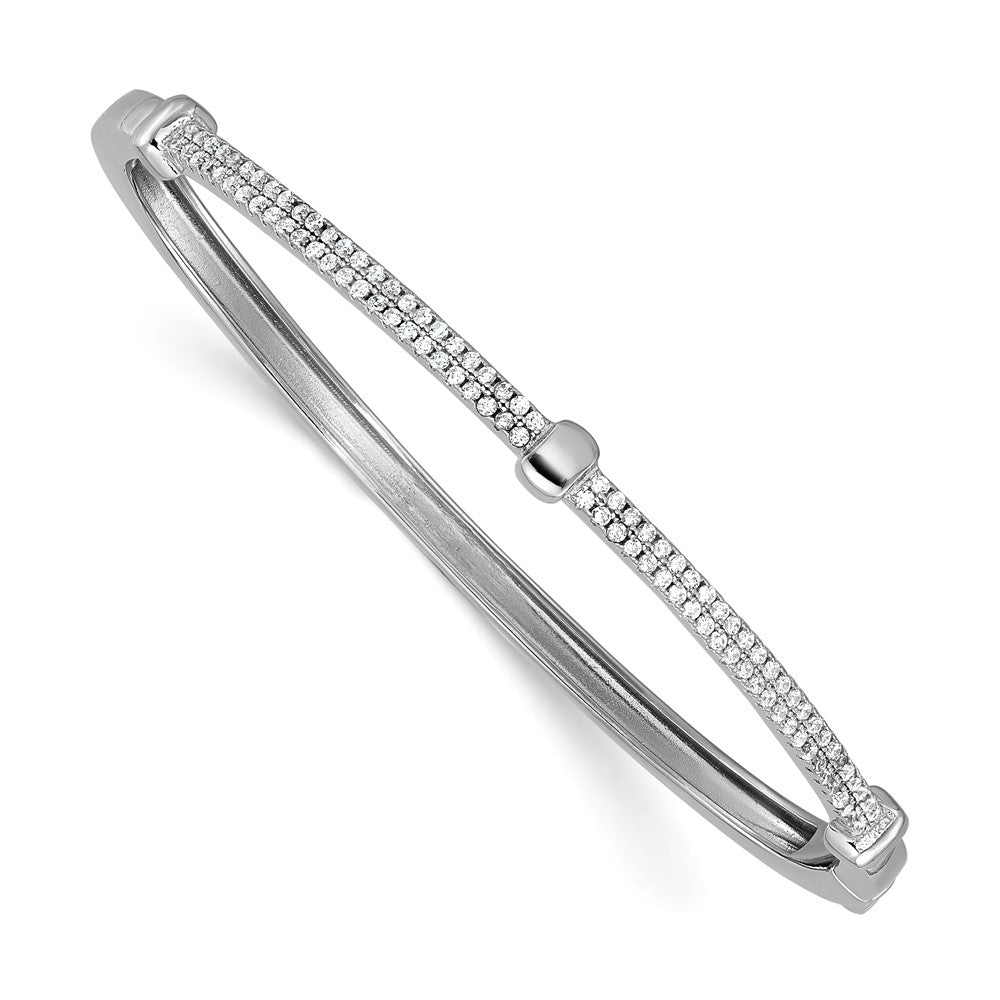 Sterlingsilber Cheryl M Rhodiniert Poliert Zirkonia Klappbar Armreif