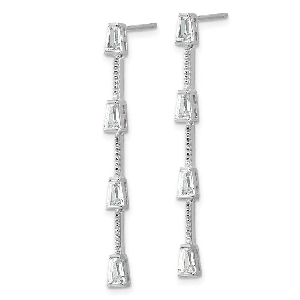 Sterlingsilber Cheryl M Rhodiniert Poliert Gekugelt Zirkonia Stecker Ohrhänger