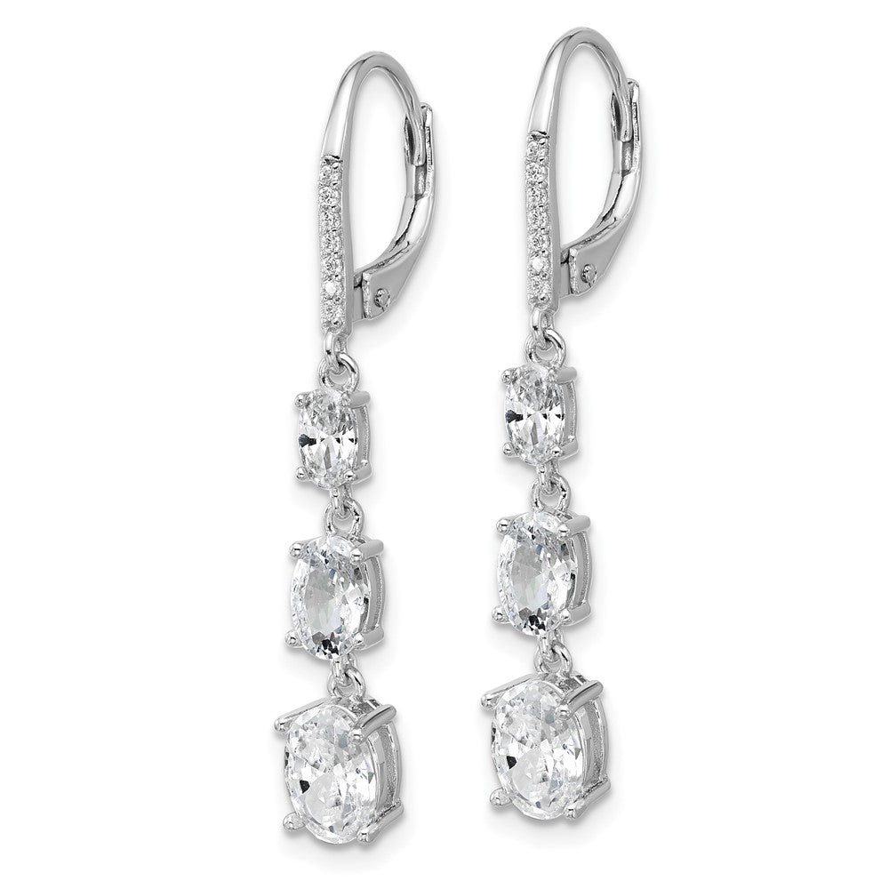 Sterlingsilber Cheryl M Rhodiniert Oval Zirkonia Brisur Ohrhänger