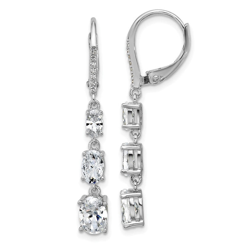 Sterlingsilber Cheryl M Rhodiniert Oval Zirkonia Brisur Ohrhänger