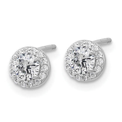 Sterlingsilber Cheryl M Rhodiniert Poliert Zirkonia Heiligenschein Ohrstecker