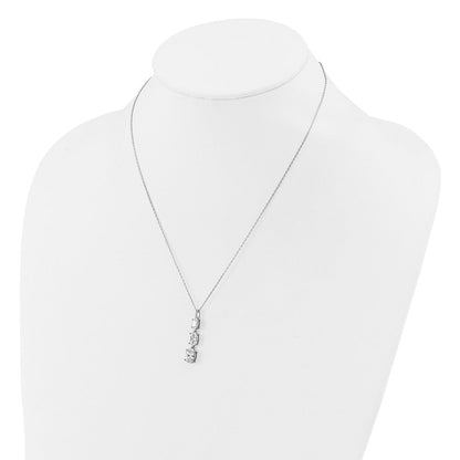 Sterlingsilber Cheryl M Rhodiniert Poliert Abgestuft Oval Zirkonia Halskette