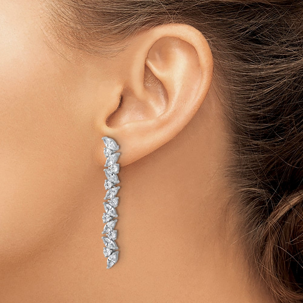 Sterlingsilber Cheryl M Rhodiniert Fantasie Zirkonia Stecker Ohrhänger