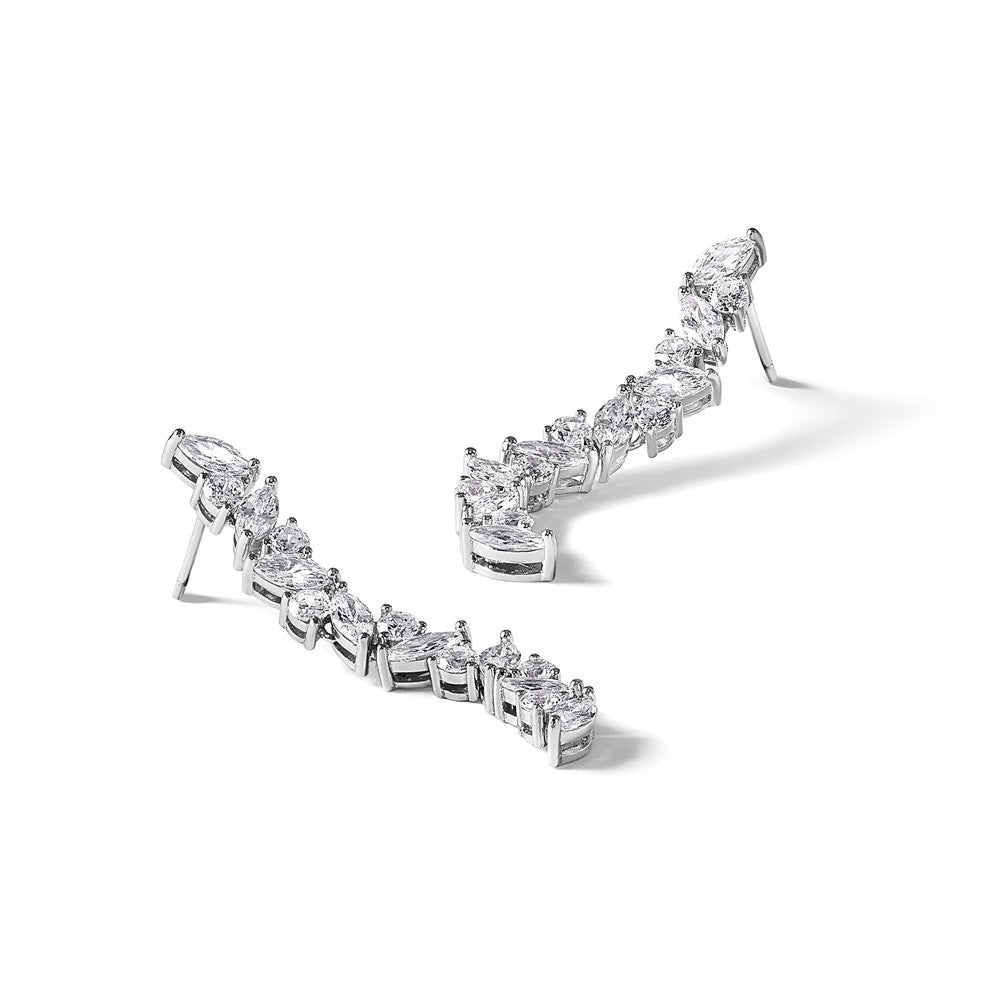 Sterlingsilber Cheryl M Rhodiniert Fantasie Zirkonia Stecker Ohrhänger