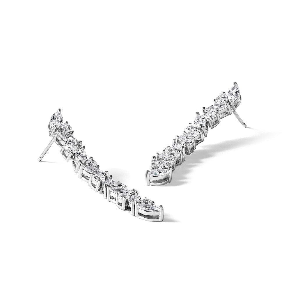 Sterlingsilber Cheryl M Rhodiniert Fantasie Zirkonia Stecker Ohrhänger