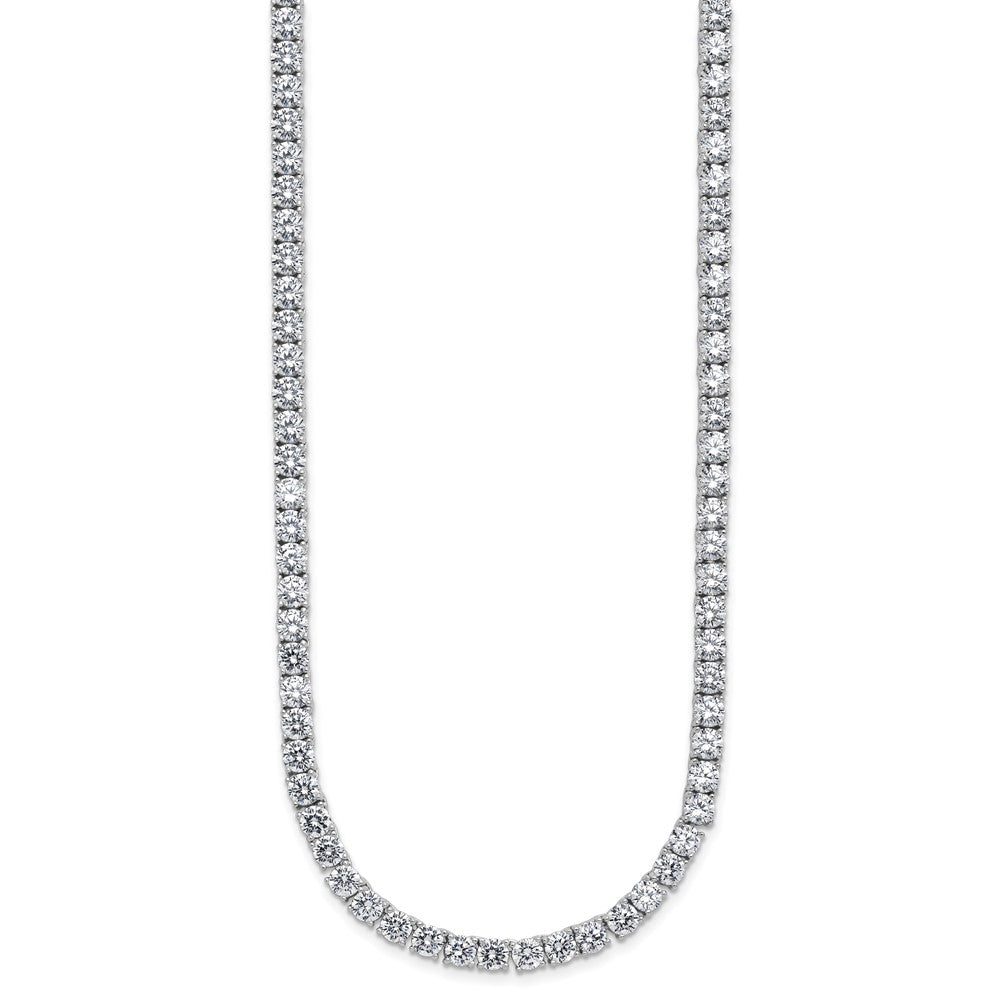 Sterlingsilber Cheryl M Rhodiniert 4mm Zirkonia mit Sicherheits Verschluss Tennis Halskette