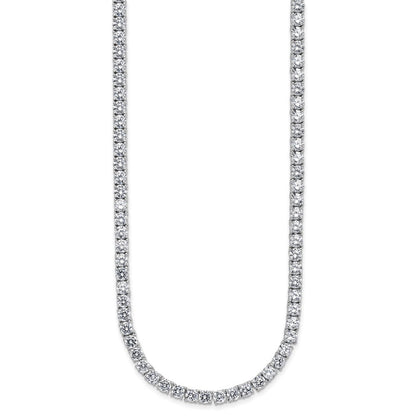 Sterlingsilber Cheryl M Rhodiniert 4mm Zirkonia mit Sicherheits Verschluss Tennis Halskette