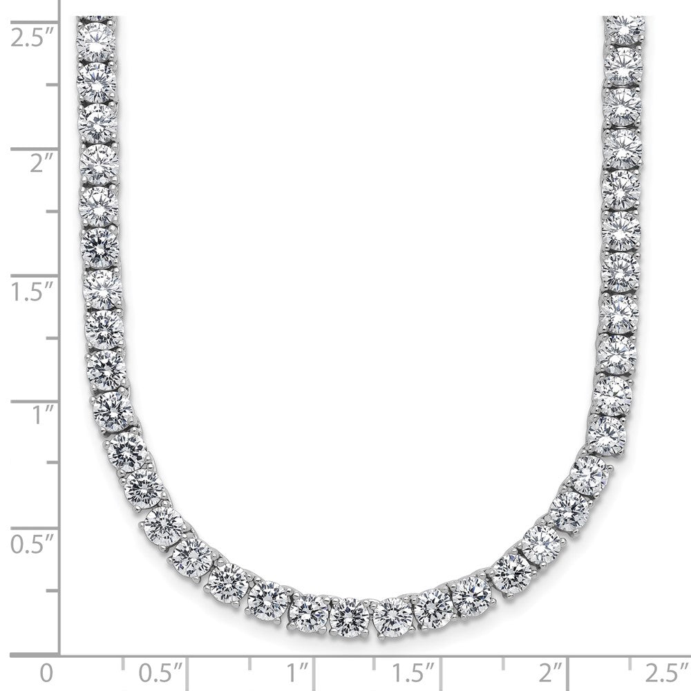 Sterlingsilber Cheryl M Rhodiniert 4mm Zirkonia mit Sicherheits Verschluss Tennis Halskette