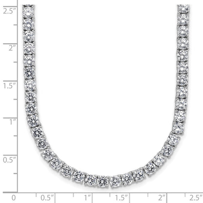 Sterlingsilber Cheryl M Rhodiniert 4mm Zirkonia mit Sicherheits Verschluss Tennis Halskette