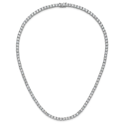 Sterlingsilber Cheryl M Rhodiniert 4mm Zirkonia mit Sicherheits Verschluss Tennis Halskette