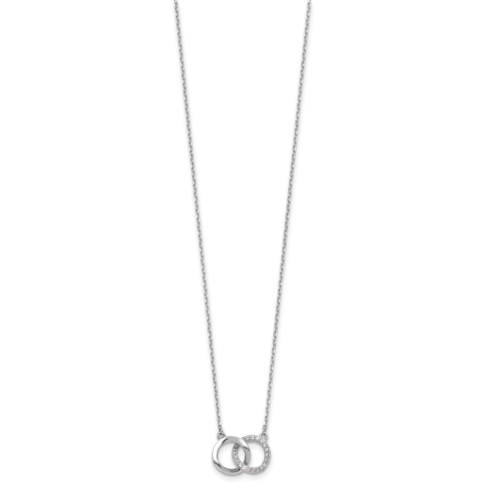 Sterlingsilber Cheryl M Rhodiniert Zirkonia Interlocking Ring Halskette