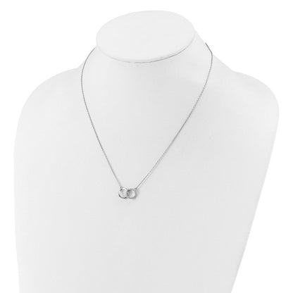 Sterlingsilber Cheryl M Rhodiniert Zirkonia Interlocking Ring Halskette