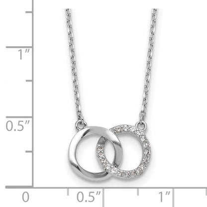Sterlingsilber Cheryl M Rhodiniert Zirkonia Interlocking Ring Halskette