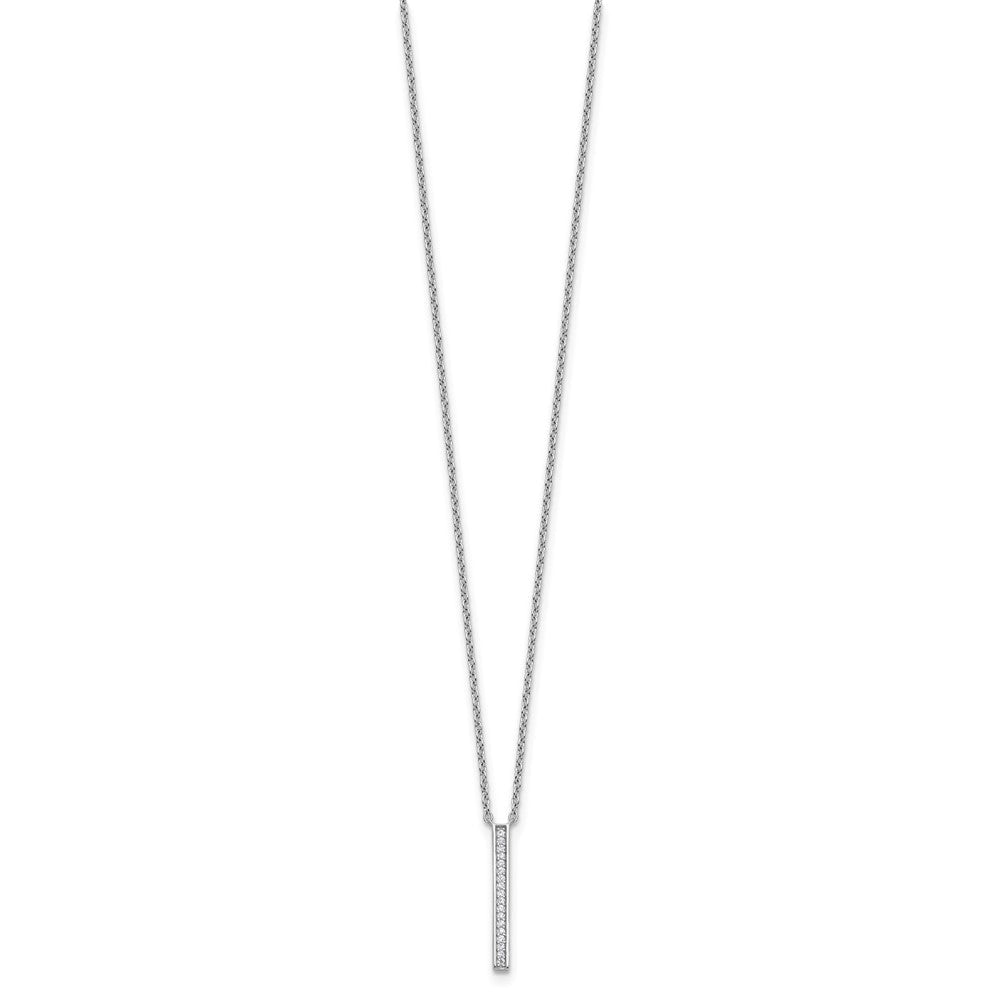 Sterlingsilber Cheryl M Rhodiniert Poliert Zirkonia Stab Halskette