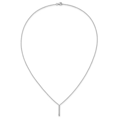 Sterlingsilber Cheryl M Rhodiniert Poliert Zirkonia Stab Halskette