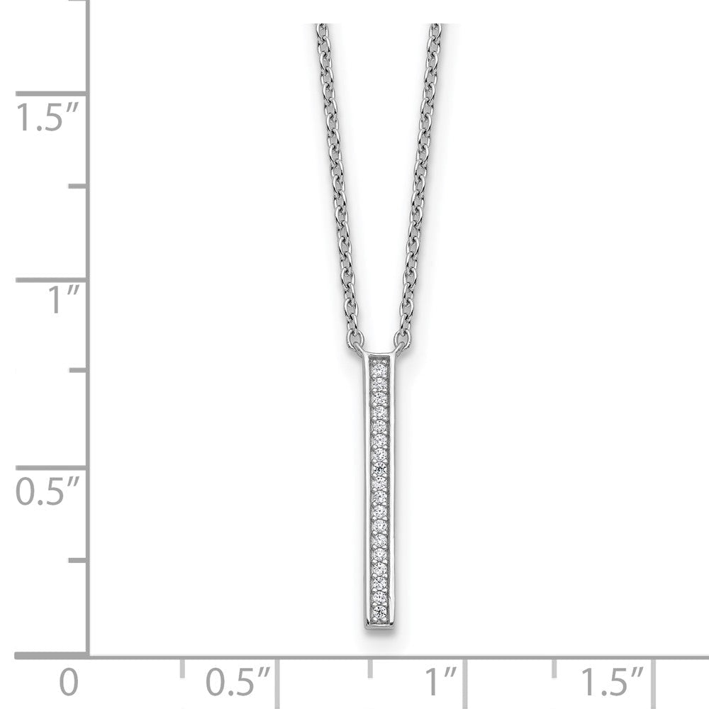 Sterlingsilber Cheryl M Rhodiniert Poliert Zirkonia Stab Halskette
