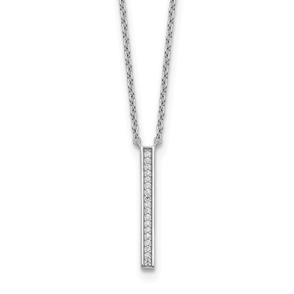 Sterlingsilber Cheryl M Rhodiniert Poliert Zirkonia Stab Halskette