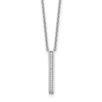 Sterlingsilber Cheryl M Rhodiniert Poliert Zirkonia Stab Halskette