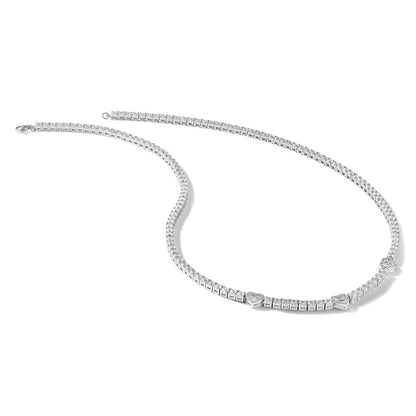 Sterlingsilber Cheryl M Rhodiniert Zirkonia Herzen Halskette