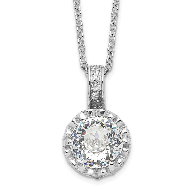Sterlingsilber Cheryl M Rhodiniert Brillant-cut und 100 Facet Zirkonia 18 Zoll Halskette