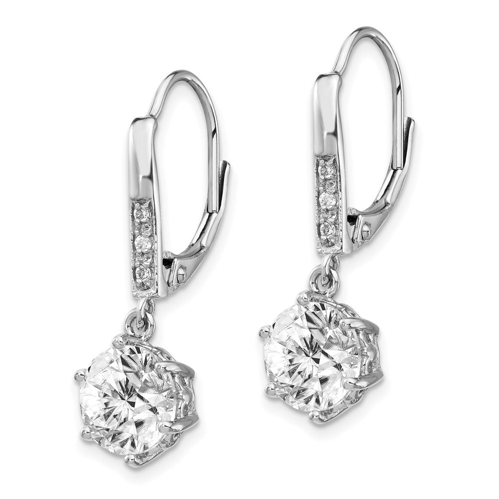 Sterlingsilber Cheryl M Rhodiniert Brillant-cut Zirkonia Hängend Ohrhänger mit Brisur