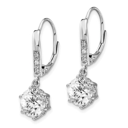 Sterlingsilber Cheryl M Rhodiniert Brillant-cut Zirkonia Hängend Ohrhänger mit Brisur