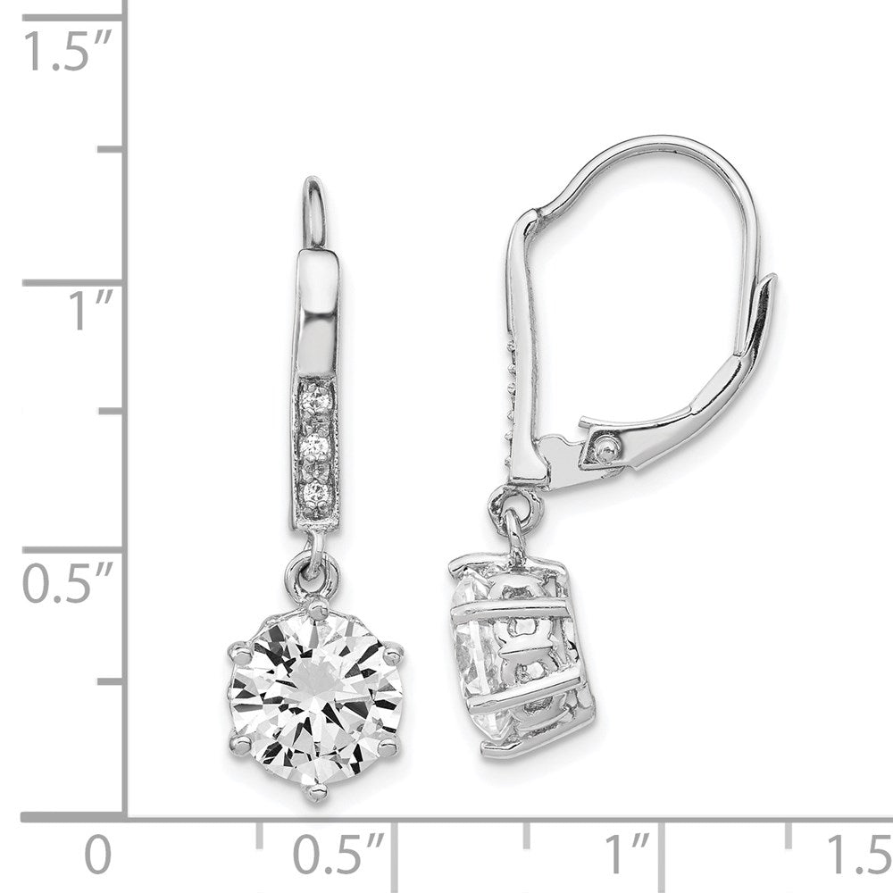 Sterlingsilber Cheryl M Rhodiniert Brillant-cut Zirkonia Hängend Ohrhänger mit Brisur
