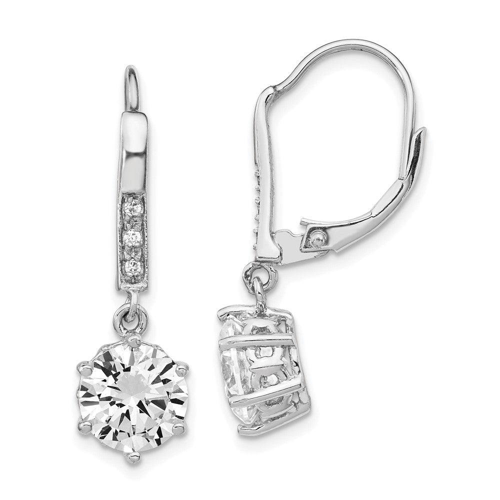 Sterlingsilber Cheryl M Rhodiniert Brillant-cut Zirkonia Hängend Ohrhänger mit Brisur