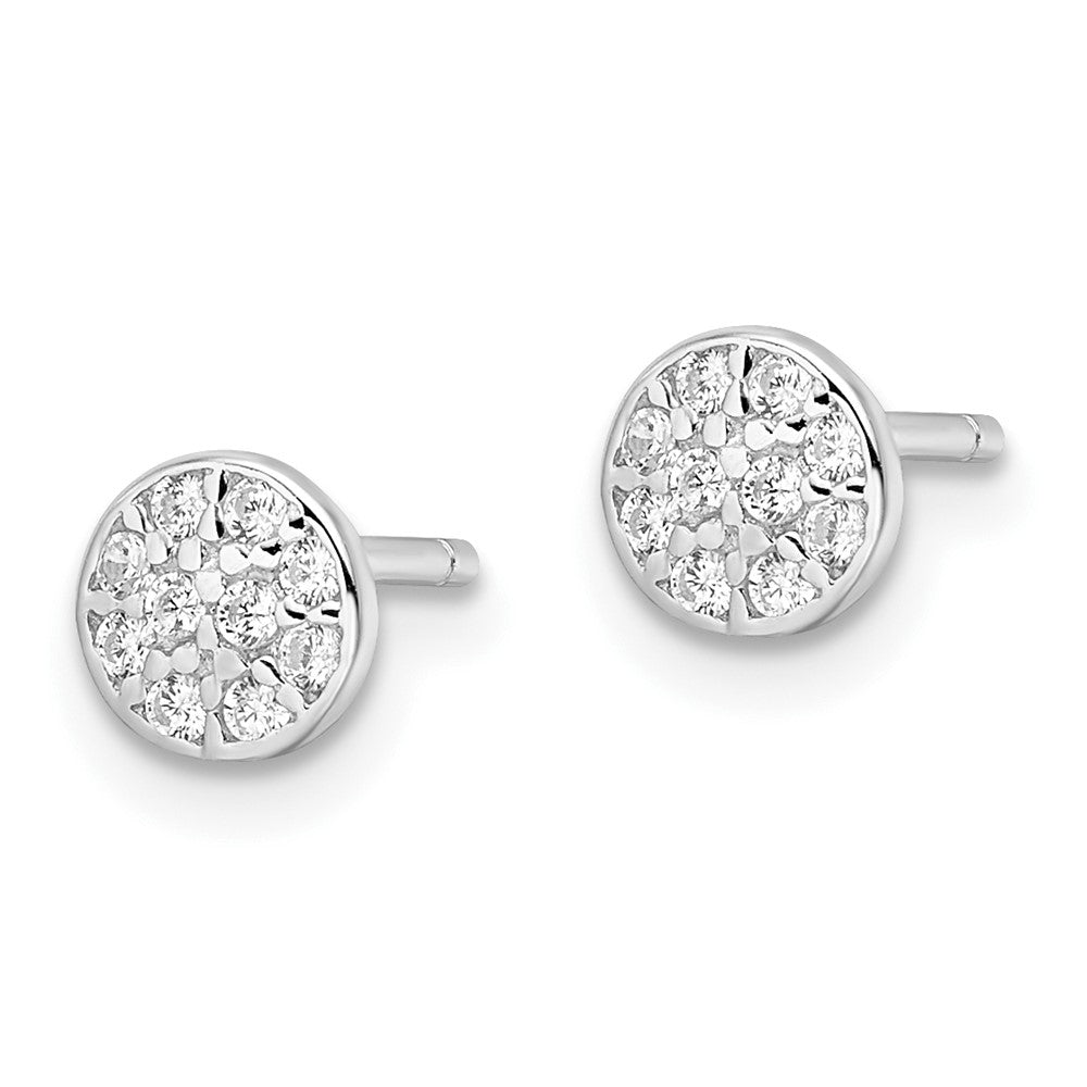Sterlingsilber Cheryl M Rhodiniert Poliert Pavé Zirkonia Kreis Ohrstecker