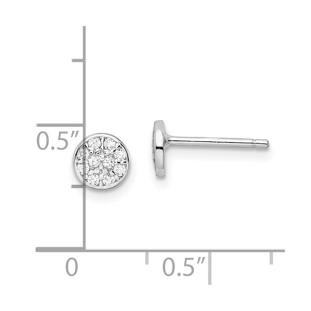 Sterlingsilber Cheryl M Rhodiniert Poliert Pavé Zirkonia Kreis Ohrstecker
