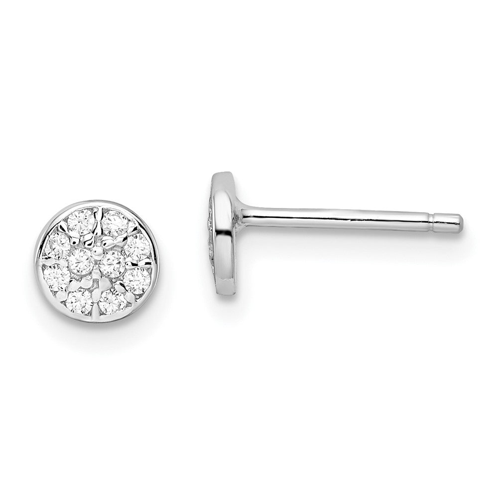 Sterlingsilber Cheryl M Rhodiniert Poliert Pavé Zirkonia Kreis Ohrstecker