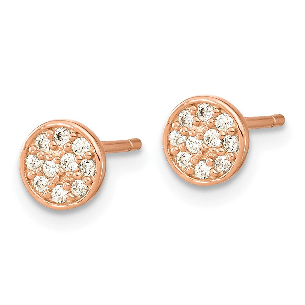 Sterlingsilber Cheryl M Rose Vergoldet Poliert Pavé Zirkonia Kreis Ohrstecker