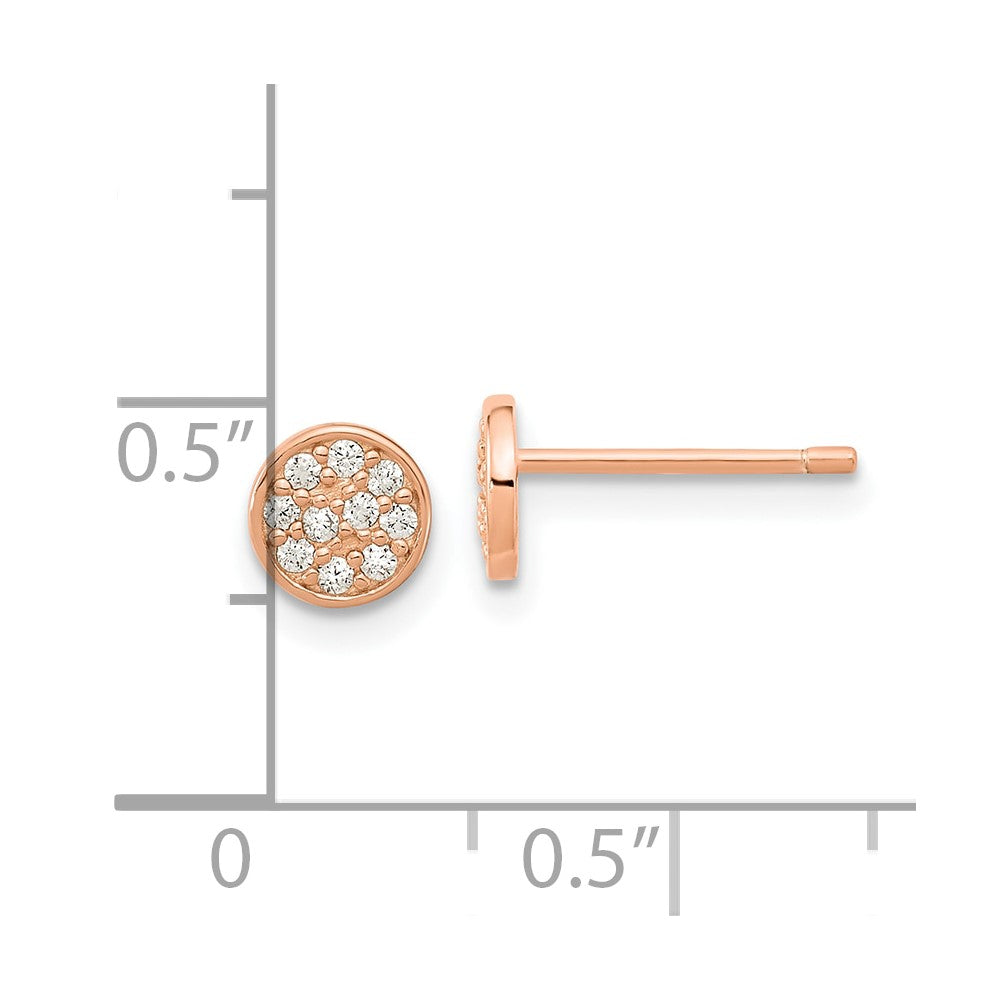 Sterlingsilber Cheryl M Rose Vergoldet Poliert Pavé Zirkonia Kreis Ohrstecker