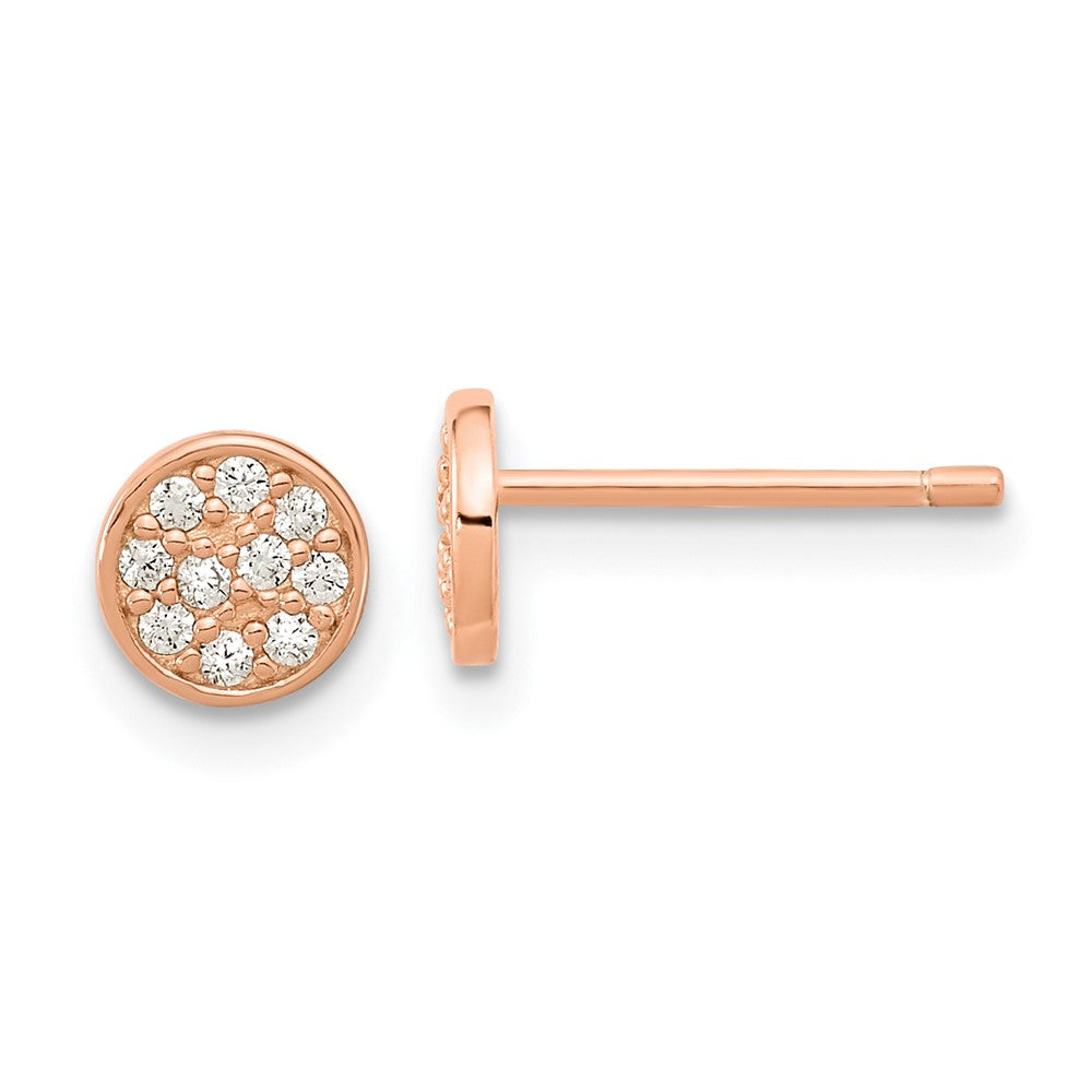 Sterlingsilber Cheryl M Rose Vergoldet Poliert Pavé Zirkonia Kreis Ohrstecker