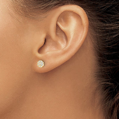 Sterlingsilber Cheryl M Vergoldet Poliert Pavé Zirkonia Kreis Ohrstecker
