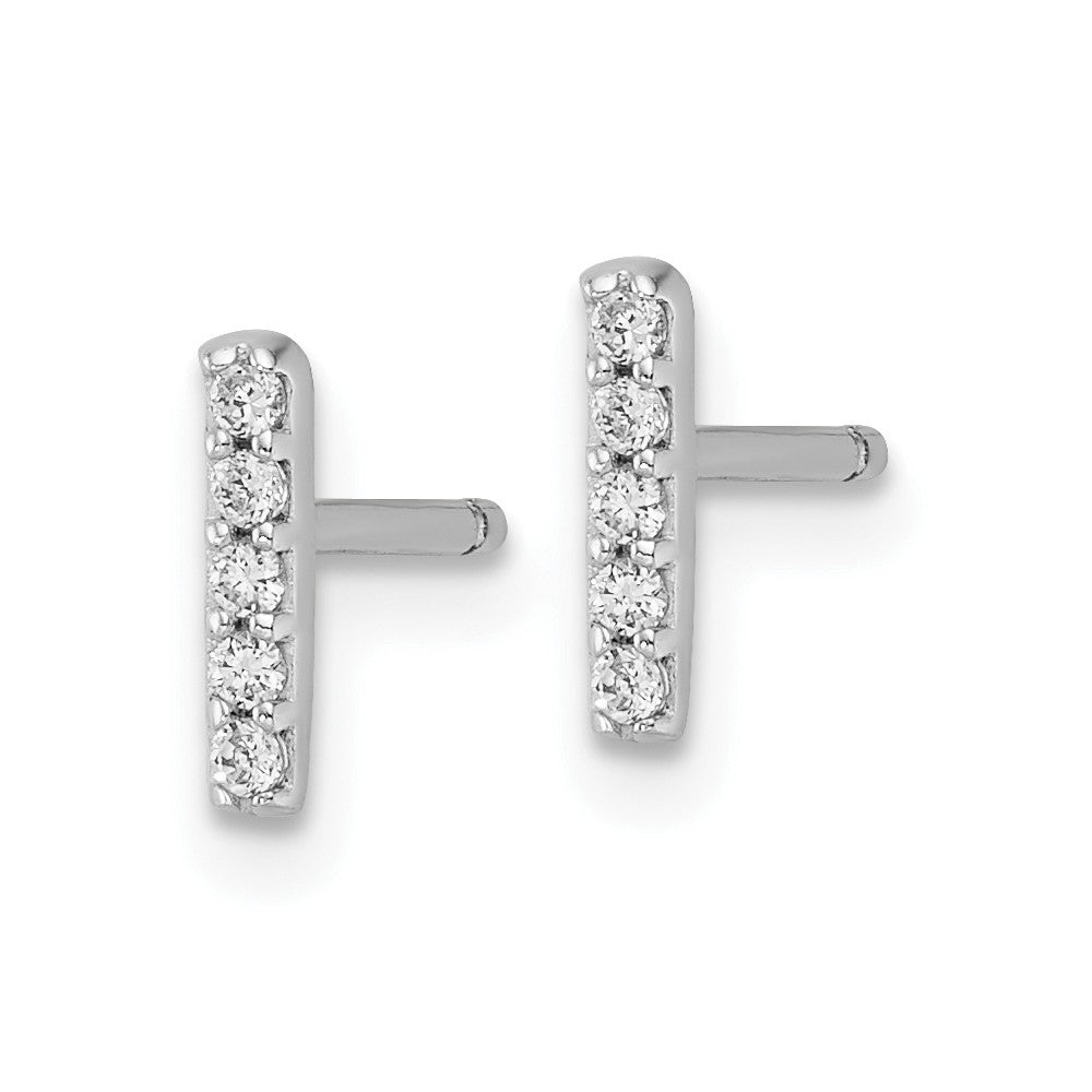 Sterlingsilber Cheryl M Rhodiniert Poliert Buchstabe I Zirkonia Initiale Ohrstecker