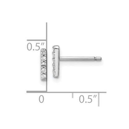 Sterlingsilber Cheryl M Rhodiniert Poliert Buchstabe I Zirkonia Initiale Ohrstecker
