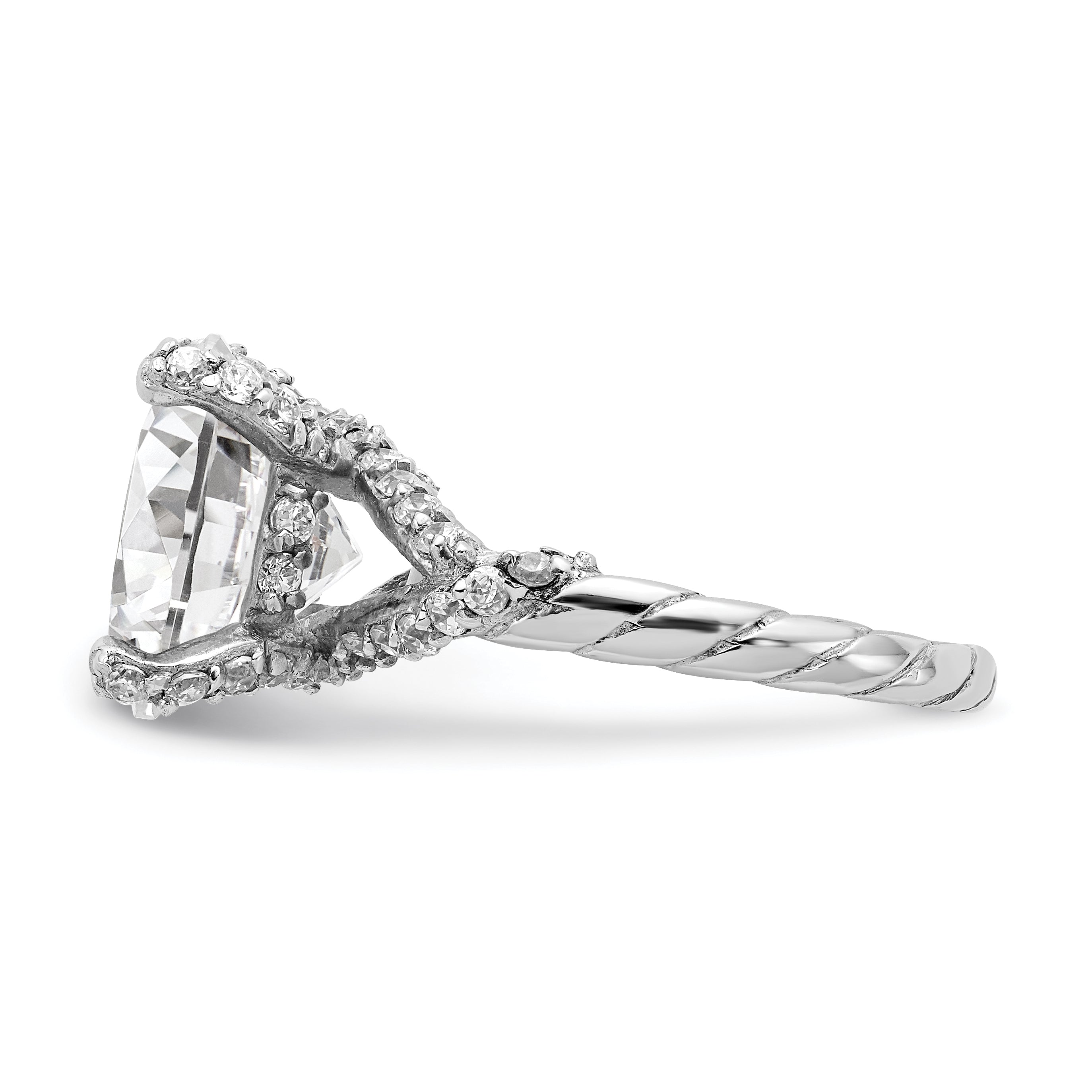 Sterlingsilber Cheryl M Rhodiniert Fantasie Brillant-cut Zirkonia Ring